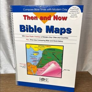 Then and Now Bible Maps Vintage 1997 Spiral Hardback Book